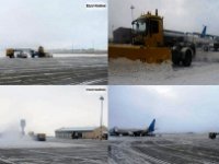 Erzurum Havalimanı'nda kar ve buzla mücadele