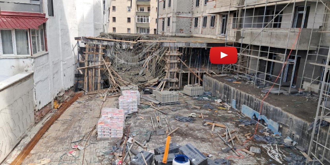 Erzurum’da inşaat çöktü: Beton dökümü sırasında 2 işçi yaralandı