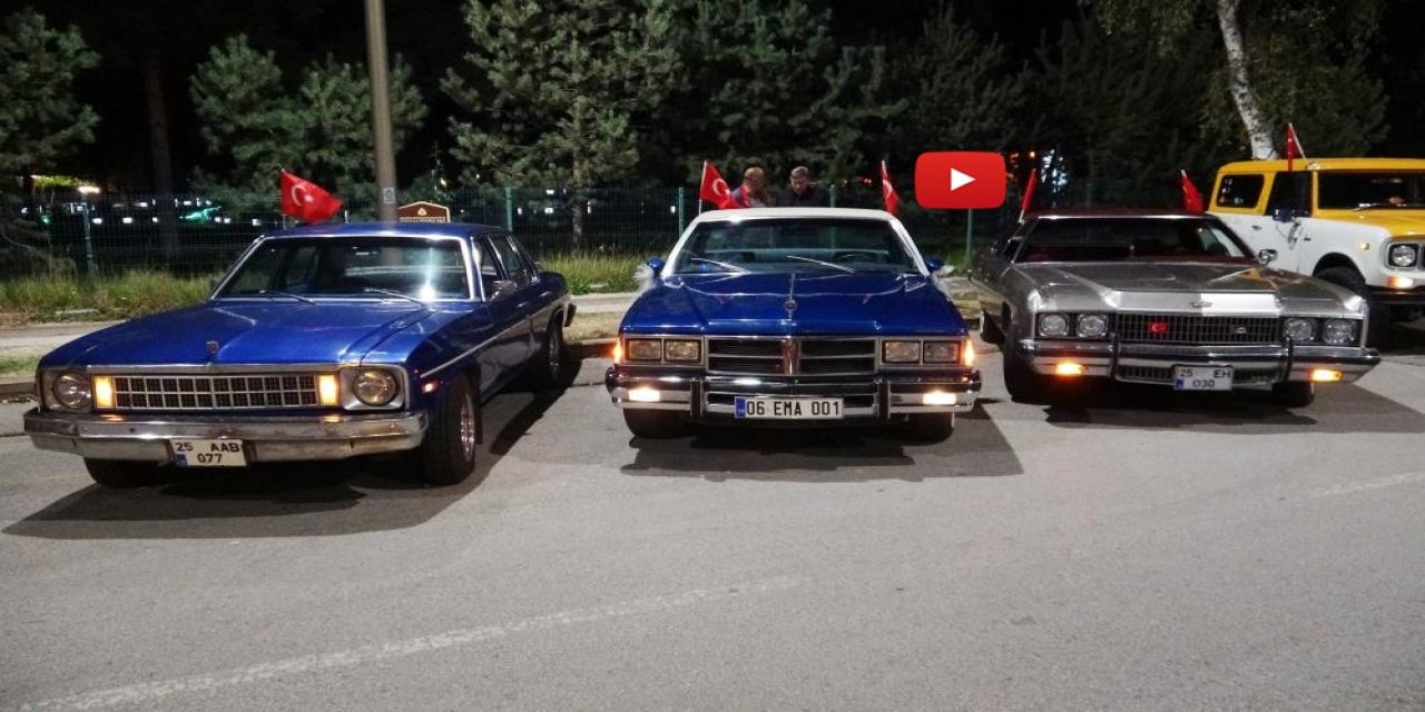 Erzurum’da nostalji konvoyu: Türkeş’in kullandığı 1973 model Chevrolet de turda