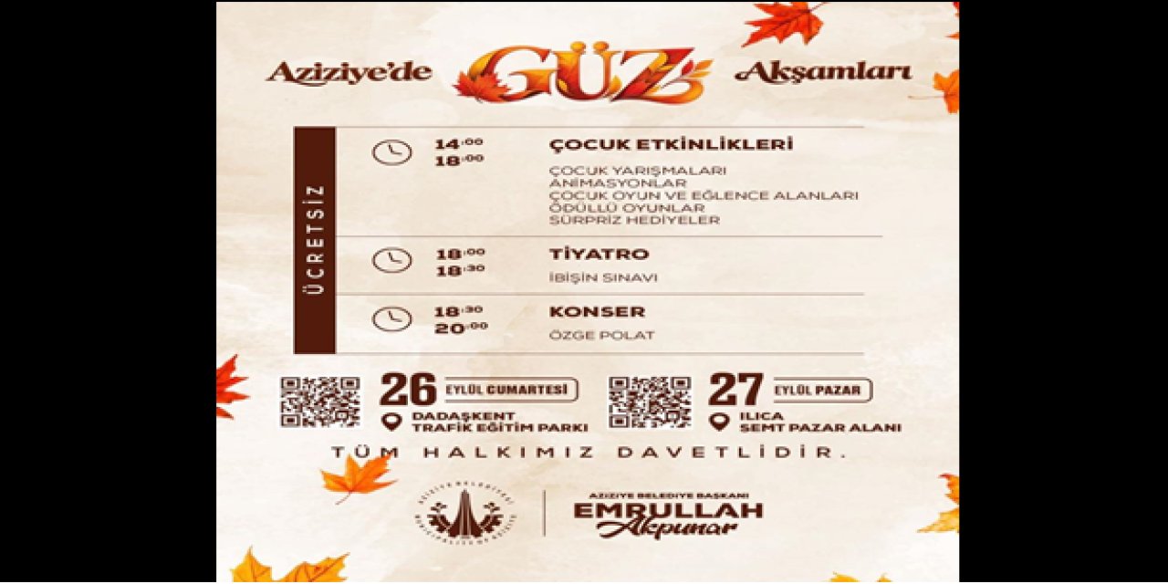 Aziziye’de sonbahar coşkusu: Dadaşkent ve Ilıca’da iki gün etkinlik