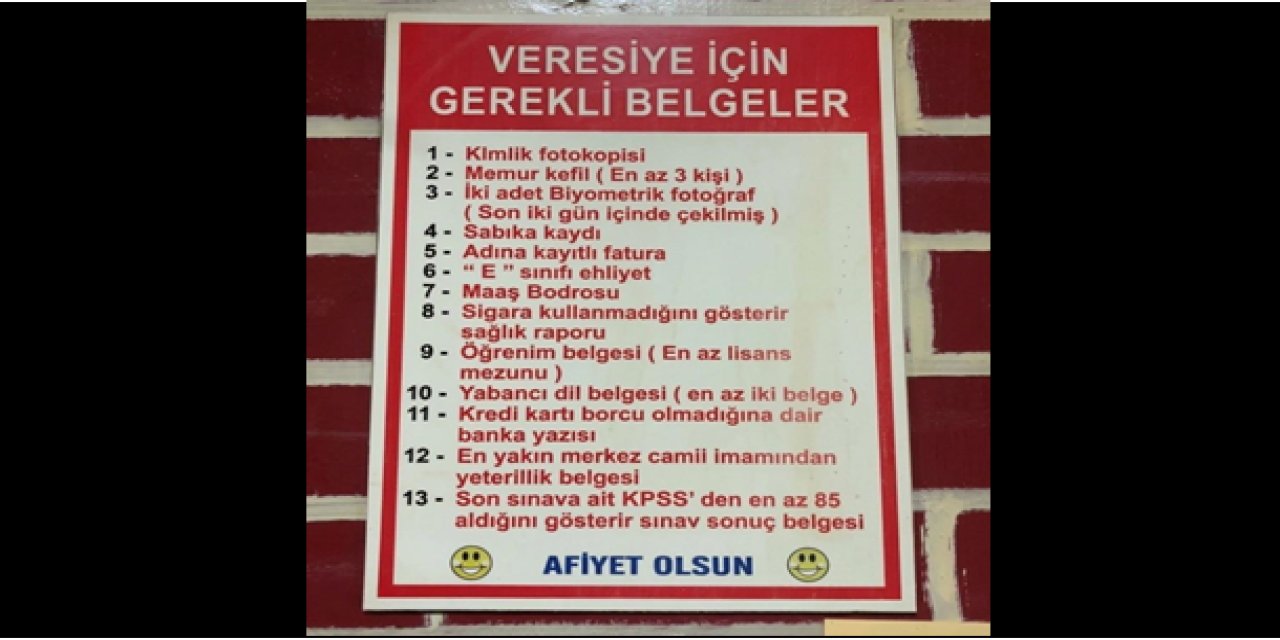 Kahvehanede veresiye için 13 şart! KPSS puanından imam belgesine