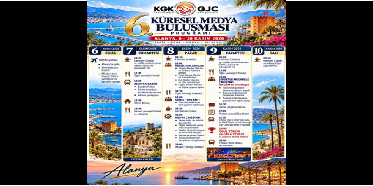 6. Küresel Medya Buluşması 6 Kasım’da Alanya’da Başlıyor
