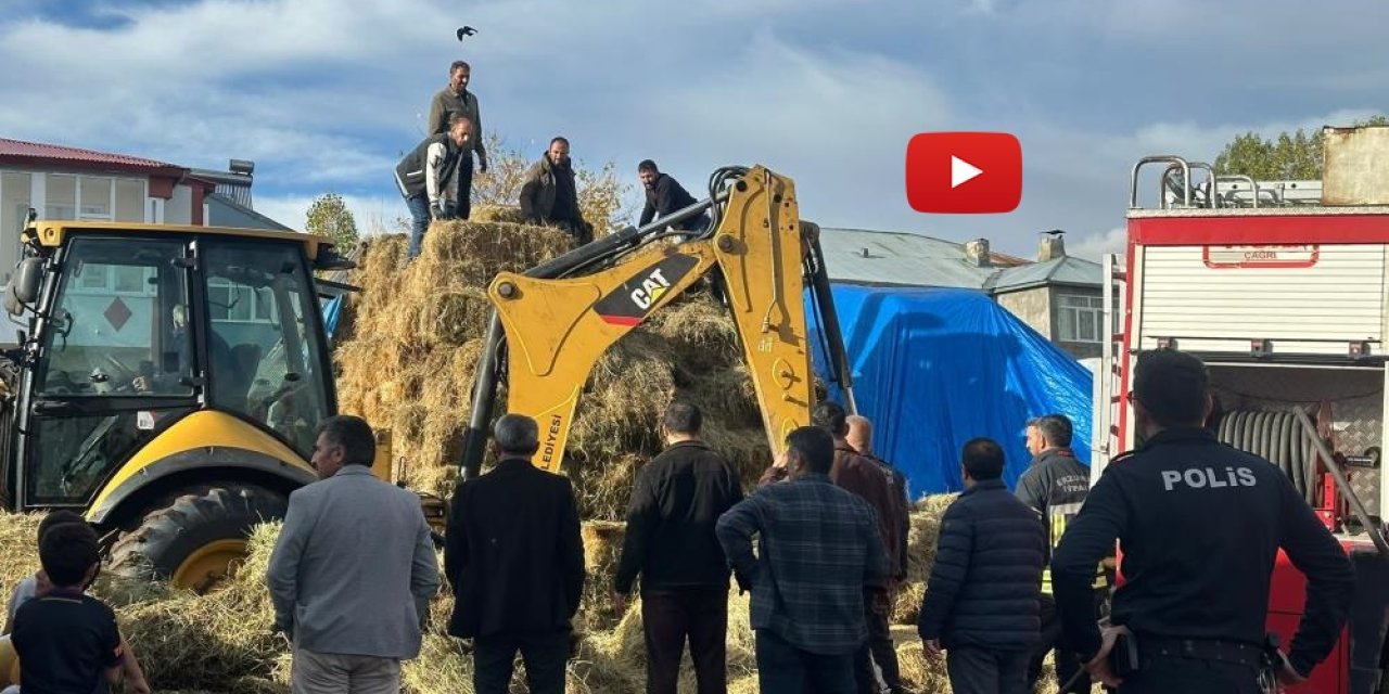 Karayazı’da evin önündeki otlarda yangın çıktı