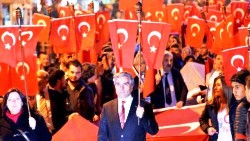 Erzurum'da Cumhuriyet Yürüyüşü