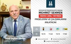 Başkan Sekmen Canlı Yayında Projelerini Anlatacak