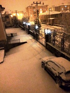 Erzurum baharı beklerken kar yağdı..