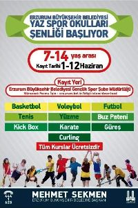 Büyükşehir Belediyesi Yaz Spor Okulları Başlıyor