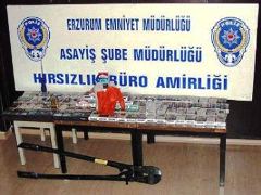 Erzurum'da 'Demir makas' hırsız yakalandı