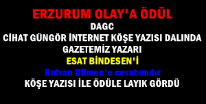 Erzurum Olay'a ödül... Yazarımız Esat Bindesen köşe yazısı dalında ödüle layık görüldü