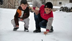 Kar Erzurum'da Çocuklar İçin Eğlence Oldu