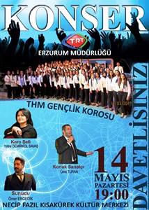 TRT Erzurum gençlik korosu yılsonu konseri verecek