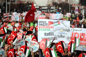 Erzurum Filistin’e destek için yürüdü