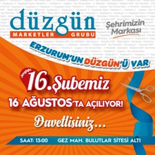 Düzgün Marketler 16. Şubesini Açıyor