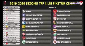 TFF 1. Lig’de 2019-2020 sezonu fikstürü çekildi