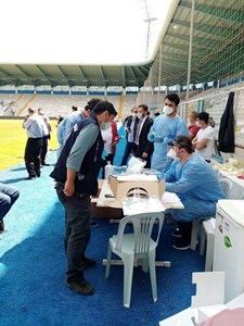 Erzurumspor-Eskişehirspor maçında görevli personele Covid-19 testi yapıldı