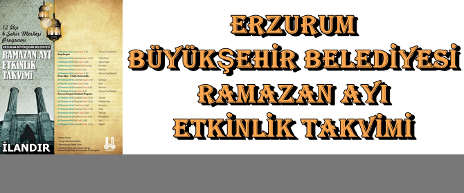 12 İlçe 6 Şehir Merkezi Ramazan Programı