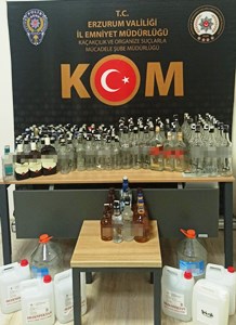 Erzurum’da kaçak içki operasyonu: 1 tutuklama
