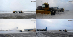 Erzurum Havalimanı'nda kar ve buzla mücadele