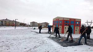 Aziziye’de karla mücadele seferberliği