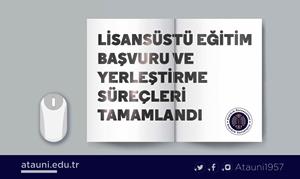 Lisansüstü Eğitim Başvuru ve Yerleştirme Süreçleri tamamlandı