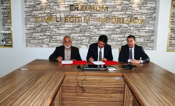 Erzurum İl Millî Eğitim Müdürlüğü ile Ebu İshak Vakfı İş Birliği Protokolü