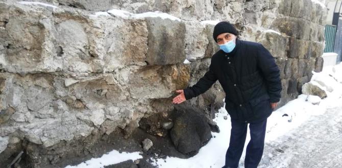 Erzurum kalesi dış surlarından kalan tek parça