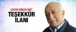 Fethullah Gülen'den teşekkür ilanı