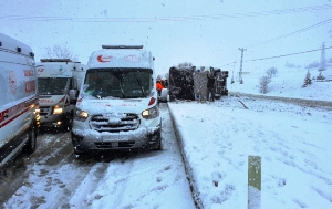 Erzurum Otobüsü kaza yaptı..1 ölü