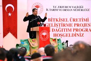 Erzurum’da çiftçilere tohum desteği