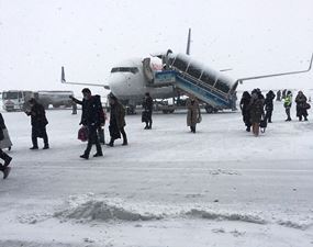 Erzurum Havalimanı kar timi görev başında