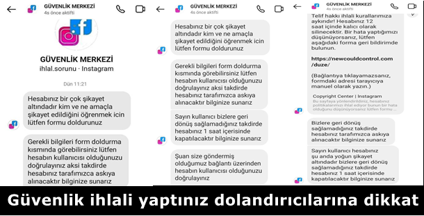 Güvenlik ihlali yaptınız dolandırıcılarına dikkat