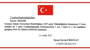 Cumhurbaşkanı Erdoğan'dan 6 üniversiteye rektör ataması...ETÜ Rektörlüğüne Prof. Dr. Bülent Çakmak atandı