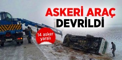 Askeri Araç Şarampole Devrildi: 14 Asker Yaralı