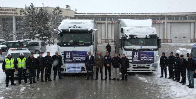 Büyükşehir’den deprem bölgesine yardım konvoyu