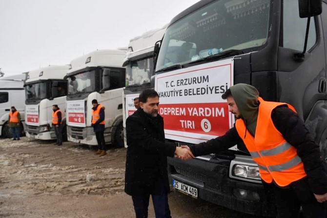 Yakutiye Belediyesi’nden depremzedelere yardım eli