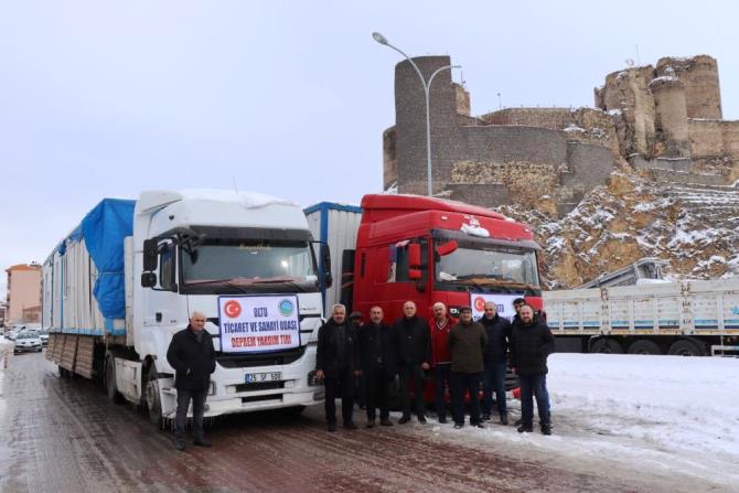 Oltu Ticaret ve Sanayi Odası yardım tırları yola çıktı