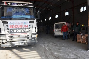 ERZURUM İŞ DÜNYASININ YARDIMLARI ARALIKSIZ SÜRÜYOR