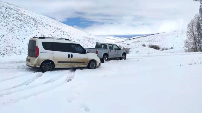 Erzurum'a kış geri geldi