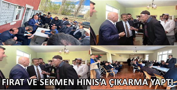 FIRAT VE SEKMEN HINIS’A ÇIKARMA YAPTI... FIRAT; DIŞ MİHRAKLARA FIRSAT VERMEYECEĞİZ