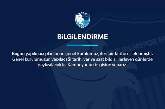 Erzurumspor Kongresi bir kez daha ertelendi