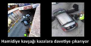 Hamidiye kavşağı kazalara davetiye çıkarıyor