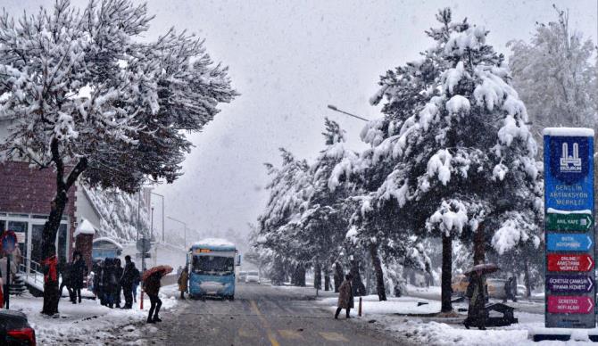 Erzurum'da kar yağışı hayatı olumsuz etkiliyor