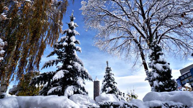 Erzurum’a karla gelen görsel şölen