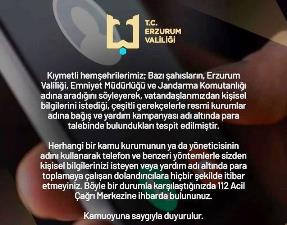 Valilikten vatandaşlara dolandırıcı uyarısı