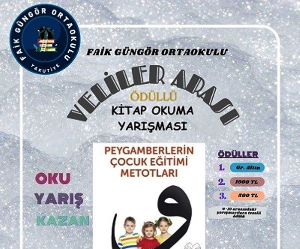 Faik Güngör Ortaokulu’nda, veliler arası ödüllü kitap okuma yarışması