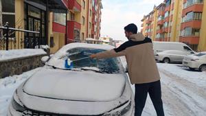 Erzurum’da kar yağışı etkili oldu