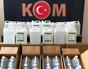 Erzurum'da 350 litre sahte etil alkol ele geçirildi