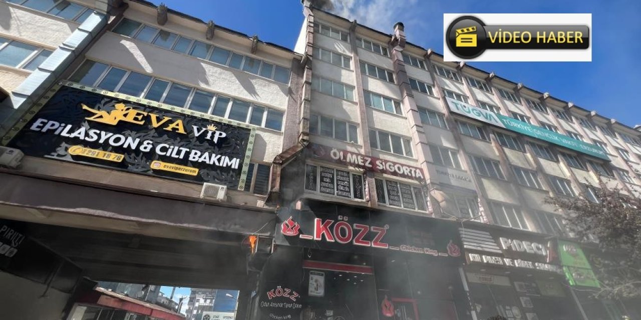 Erzurum'da korkutan baca yangını