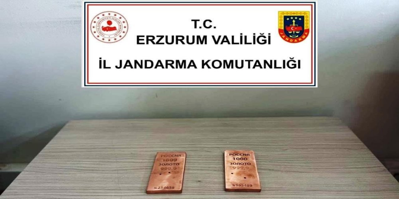 Jandarma Erzurum’da 2 kilo sahte külçe altın ele geçirdi