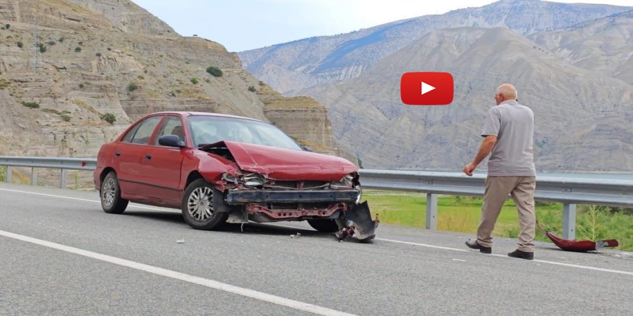 Erzurum'da trafik kazası, emniyet kemeri hayat kurtardı